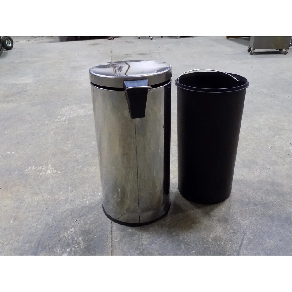 13gal Stainless Touchless Commercial Hands Free Step Trash Can & HD Liner
